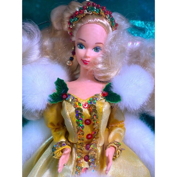 1994 Mattel Barbie Special Edition Happy Holidays Doll 12155 RARE Box Error - Picture 8 of 10